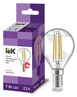 Лампа светодиодная G45 шар прозрачная 7Вт 230В 3000К E14 серия 360° | код LLF-G45-7-230-30-E14-CL | IEK